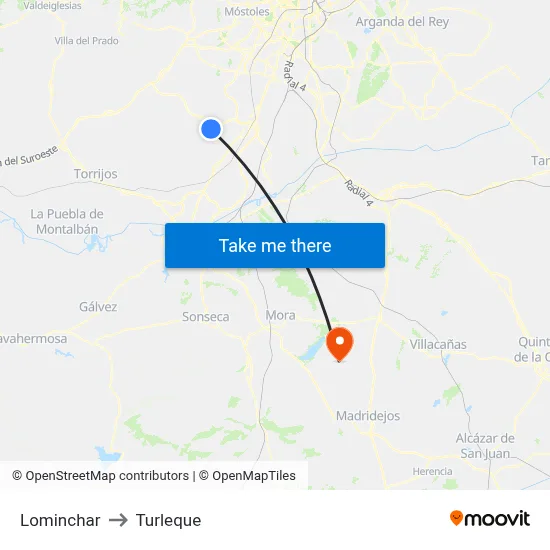 Lominchar to Turleque map