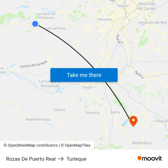Rozas De Puerto Real to Turleque map