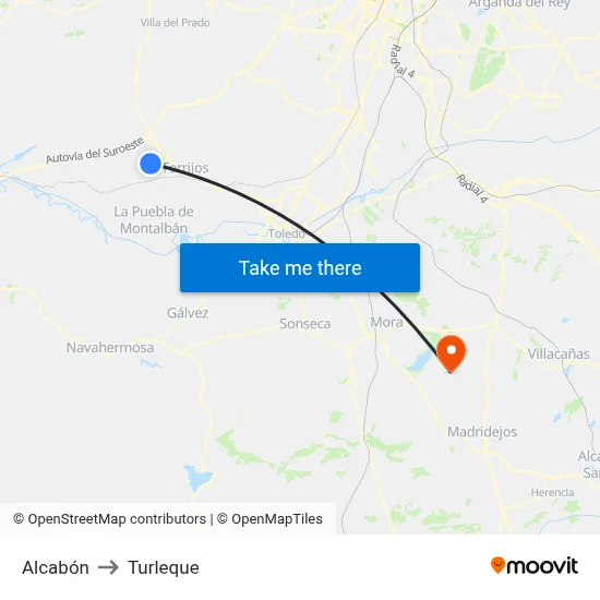 Alcabón to Turleque map