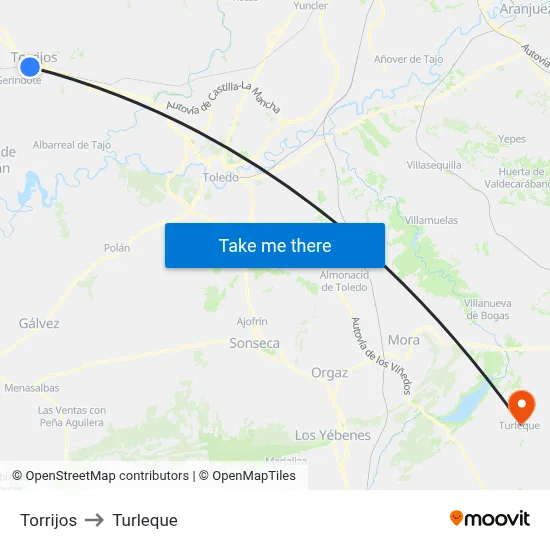 Torrijos to Turleque map