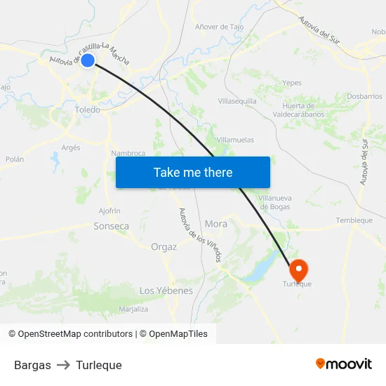 Bargas to Turleque map