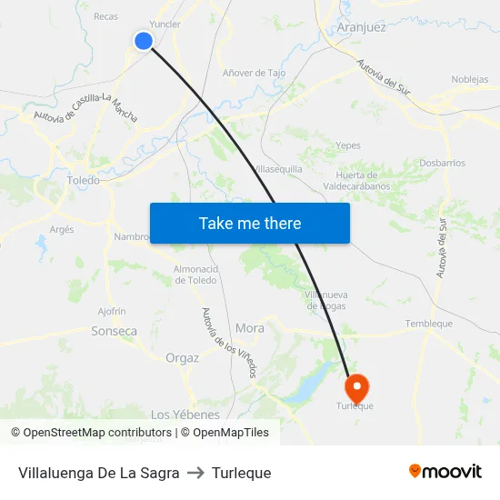 Villaluenga De La Sagra to Turleque map