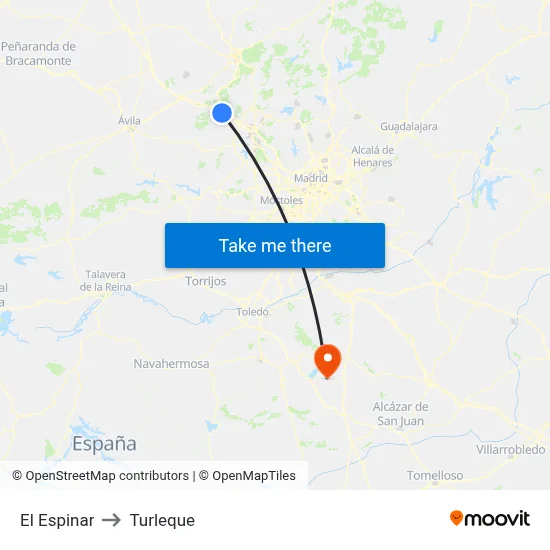 El Espinar to Turleque map