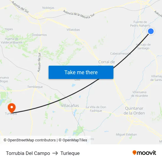 Torrubia Del Campo to Turleque map