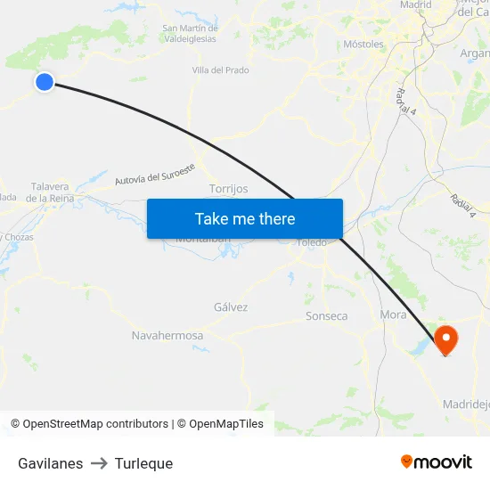 Gavilanes to Turleque map
