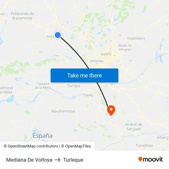 Mediana De Voltoya to Turleque map