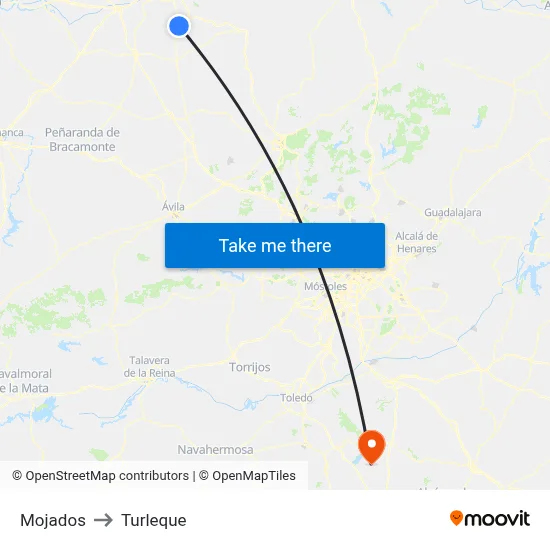 Mojados to Turleque map