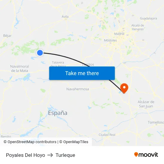 Poyales Del Hoyo to Turleque map