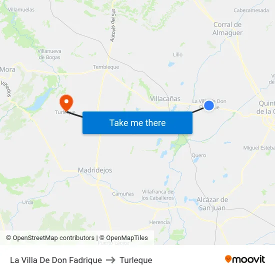 La Villa De Don Fadrique to Turleque map