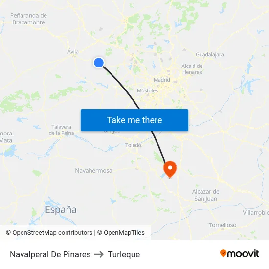 Navalperal De Pinares to Turleque map