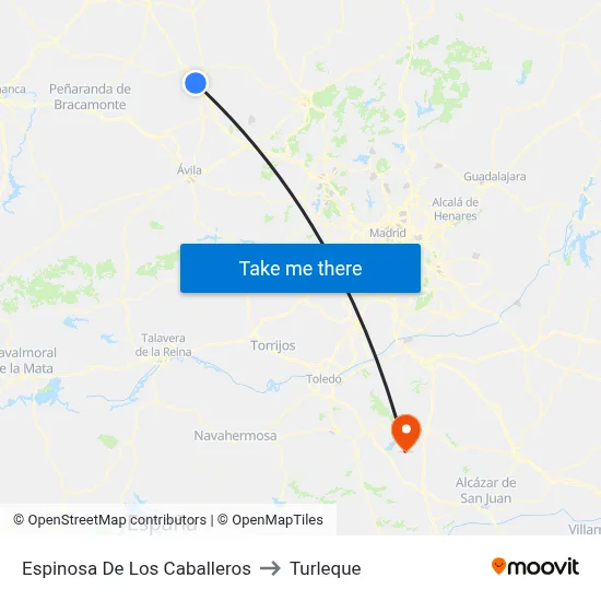 Espinosa De Los Caballeros to Turleque map