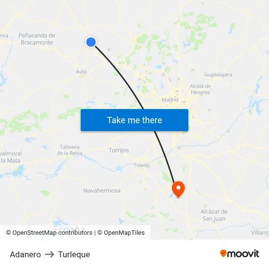Adanero to Turleque map