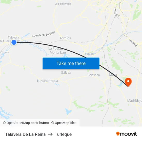 Talavera De La Reina to Turleque map