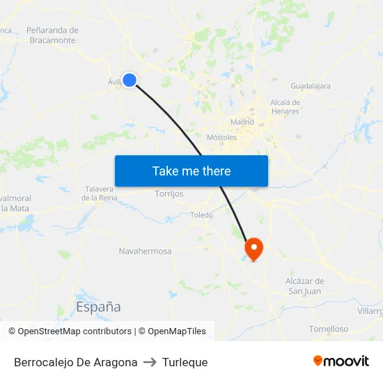 Berrocalejo De Aragona to Turleque map