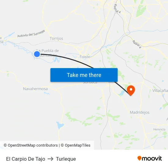 El Carpio De Tajo to Turleque map