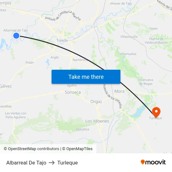 Albarreal De Tajo to Turleque map