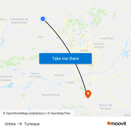 Orbita to Turleque map