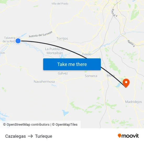 Cazalegas to Turleque map