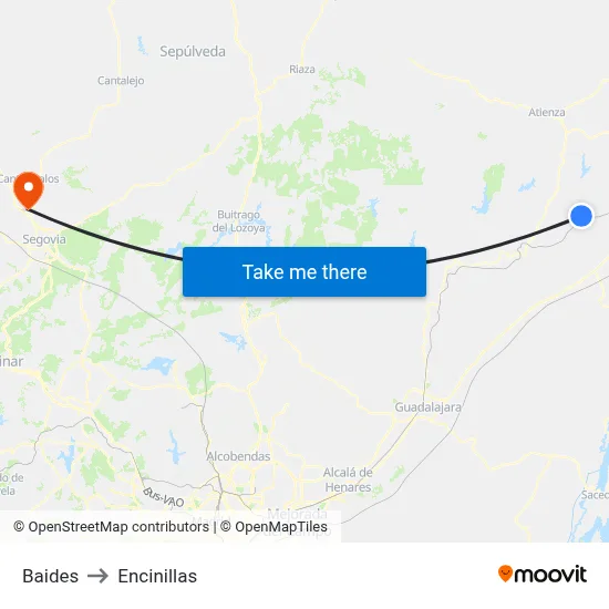 Baides to Encinillas map