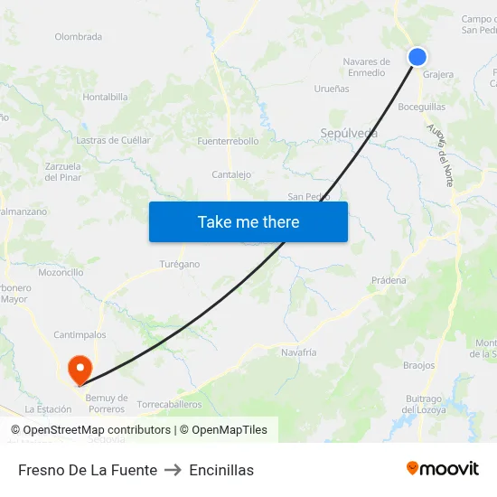 Fresno De La Fuente to Encinillas map