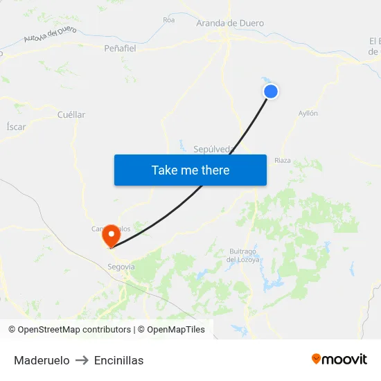 Maderuelo to Encinillas map