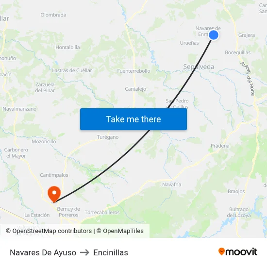 Navares De Ayuso to Encinillas map