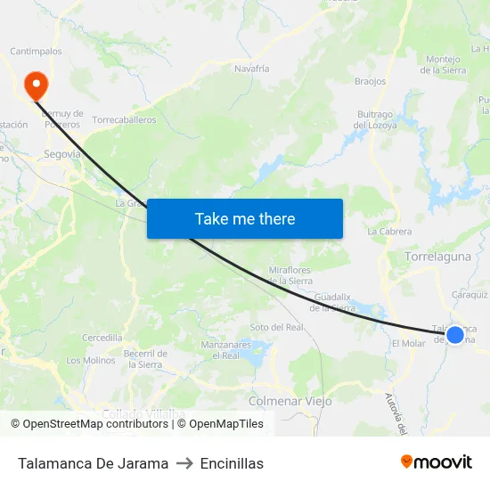 Talamanca De Jarama to Encinillas map