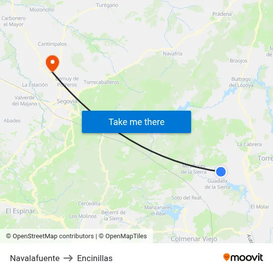 Navalafuente to Encinillas map