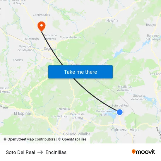 Soto Del Real to Encinillas map