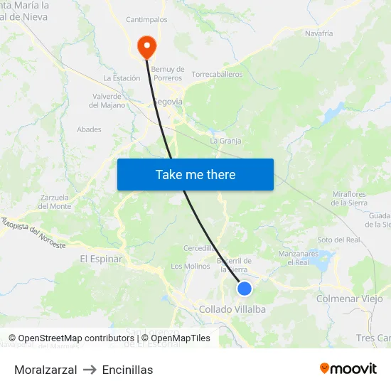 Moralzarzal to Encinillas map