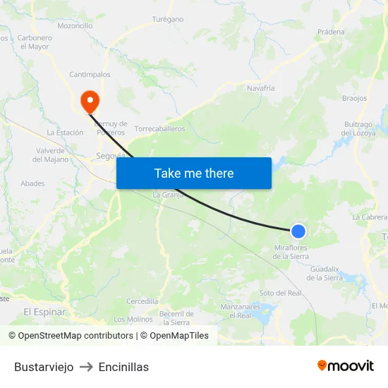 Bustarviejo to Encinillas map