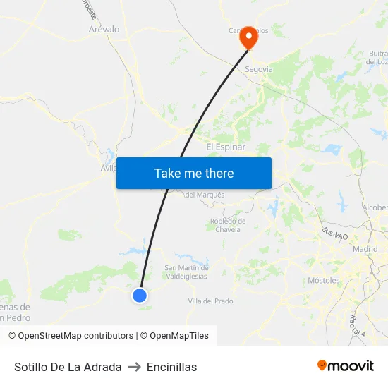 Sotillo De La Adrada to Encinillas map