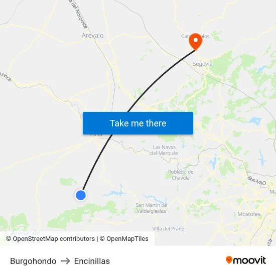 Burgohondo to Encinillas map