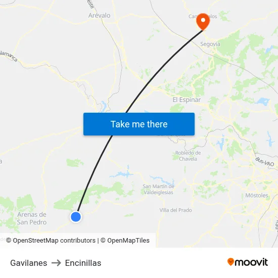 Gavilanes to Encinillas map
