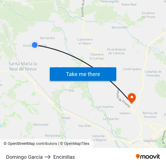 Domingo García to Encinillas map