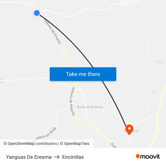 Yanguas De Eresma to Encinillas map