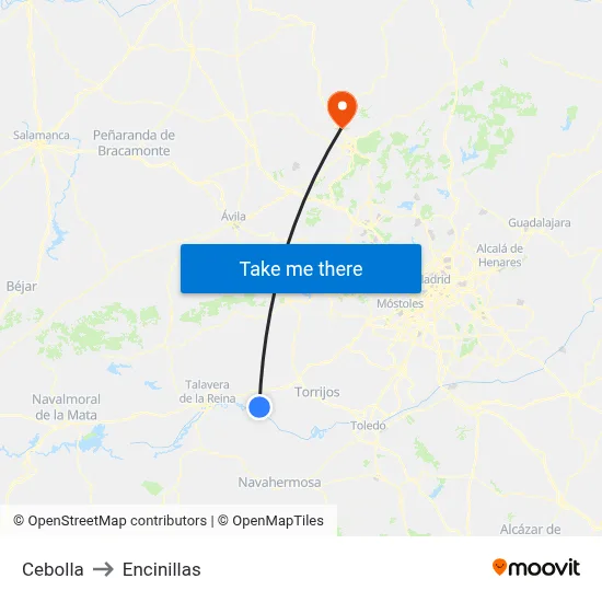 Cebolla to Encinillas map