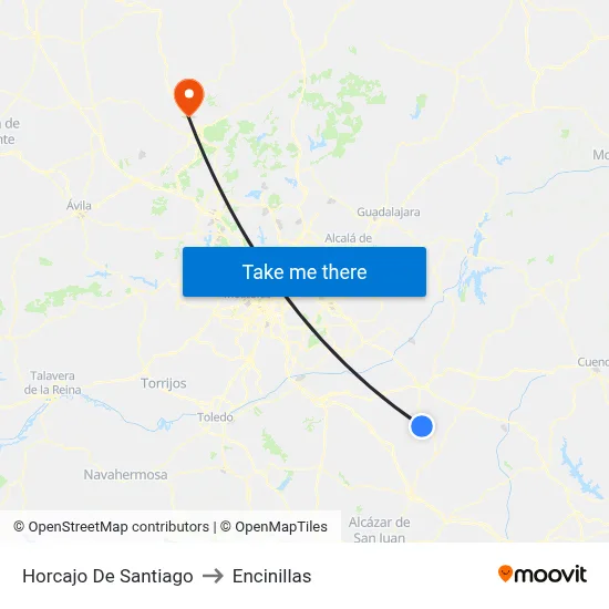 Horcajo De Santiago to Encinillas map
