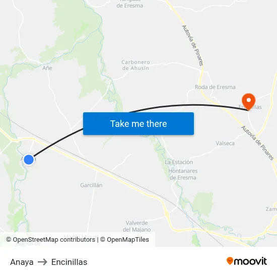 Anaya to Encinillas map