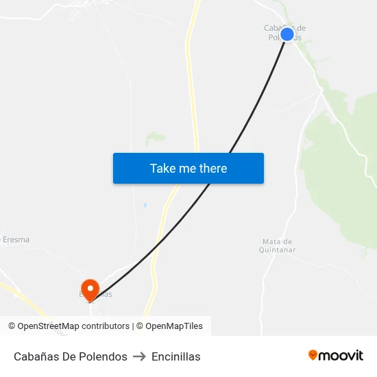 Cabañas De Polendos to Encinillas map