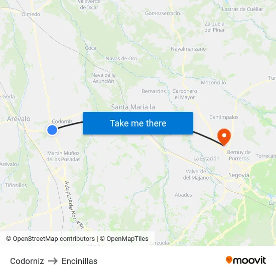 Codorniz to Encinillas map