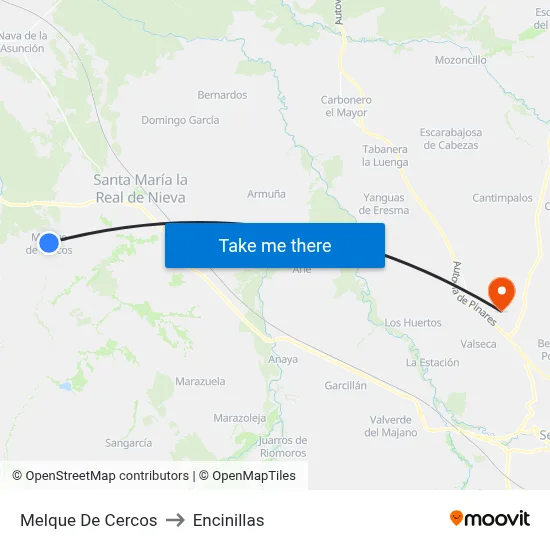 Melque De Cercos to Encinillas map