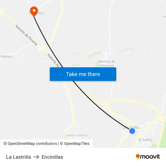 La Lastrilla to Encinillas map