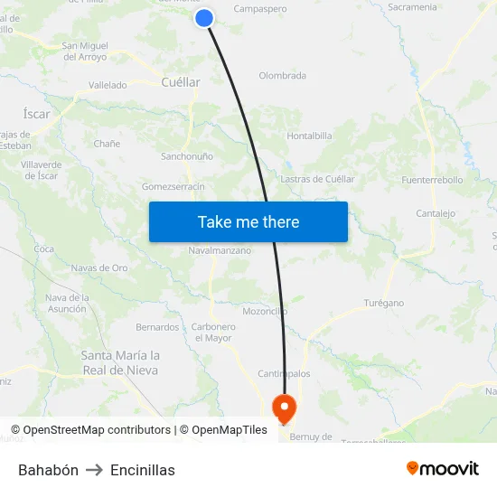 Bahabón to Encinillas map