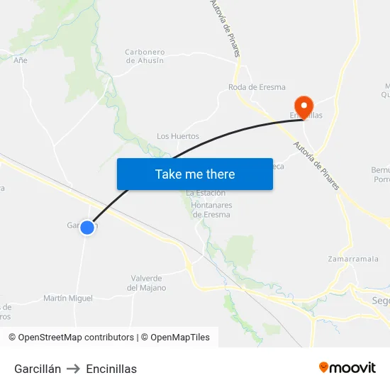 Garcillán to Encinillas map