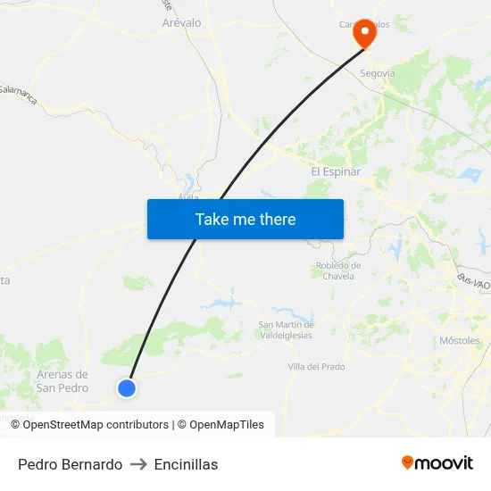 Pedro Bernardo to Encinillas map