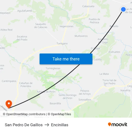 San Pedro De Gaíllos to Encinillas map