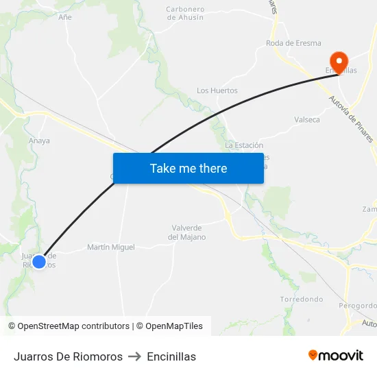 Juarros De Riomoros to Encinillas map