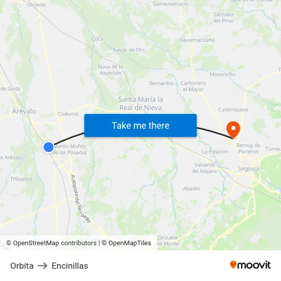 Orbita to Encinillas map