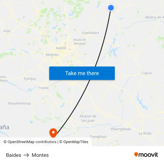 Baides to Montes map